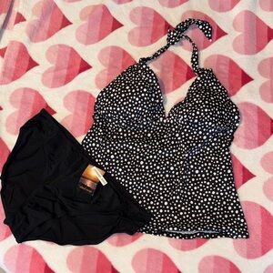Island Escape Black and White Polka Dot Swimwear